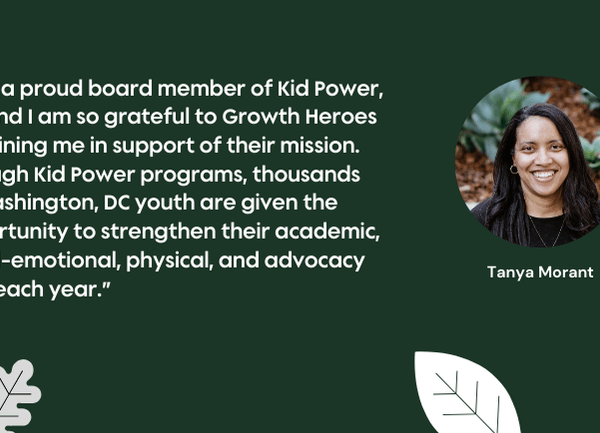 Graphic with headshot of Tanya Morant alongside her testimonial about contributing to Kid Power