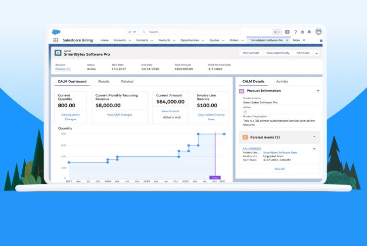 a mockup of Salesforce Revenue Cloud Platform displays on a laptop.