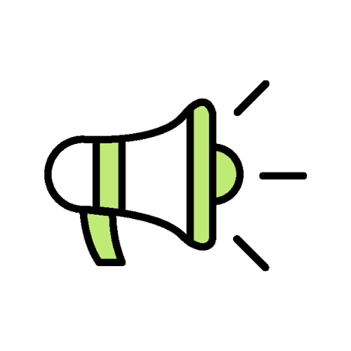 Illustrated icon of megaphone amplifying impact to represent how we support organizations that create meaningful local impact.