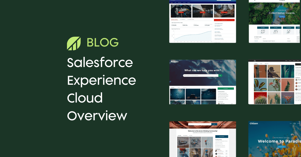 Social preview image for Salesforce Experience Cloud blog post by Growth Heroes.
