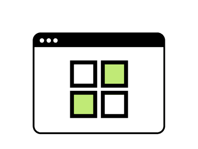 Icon representing building custom Salesforce Experience Cloud portals tailored to organizational processes