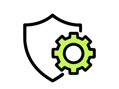 Icon representing secure data connections across customers, partners, and service teams